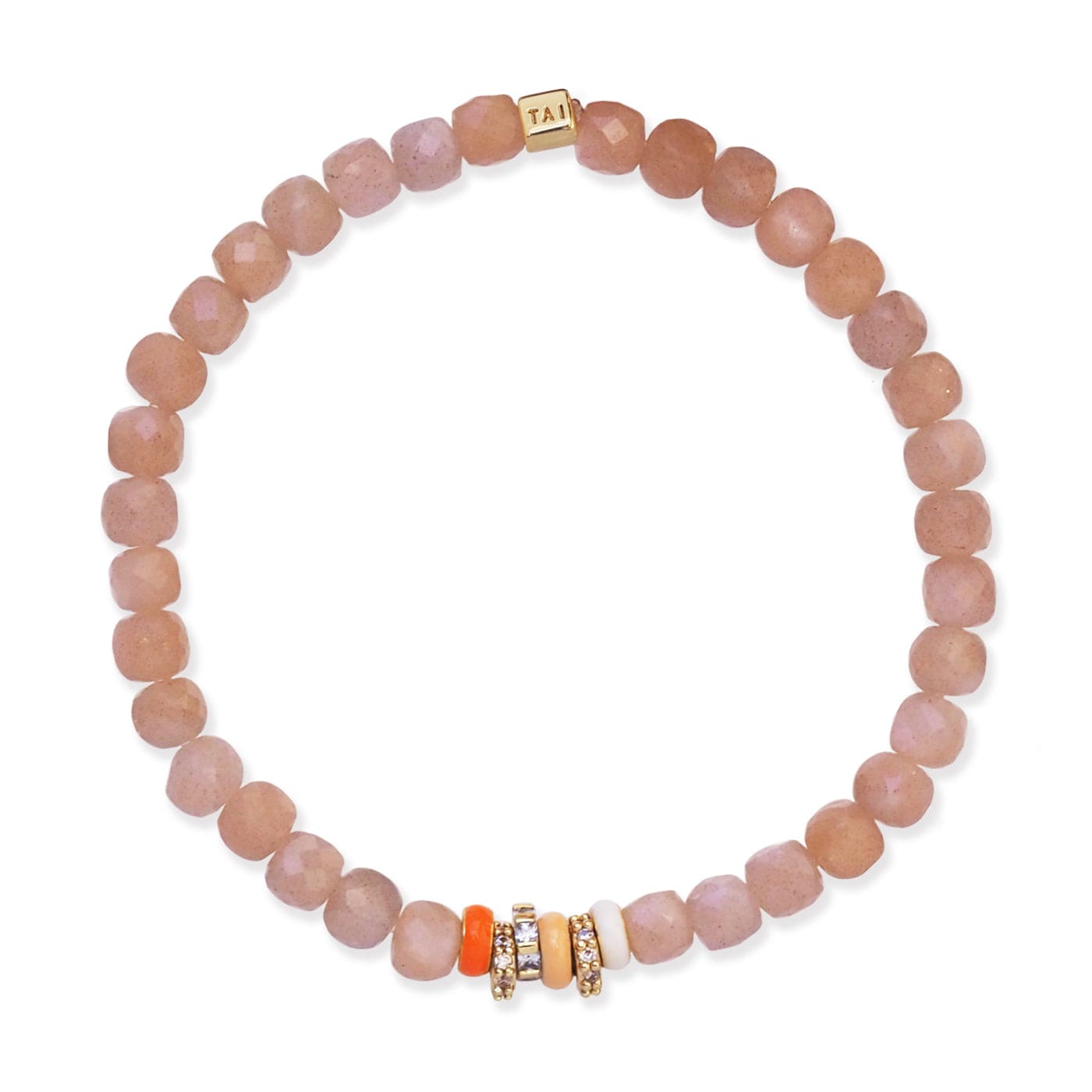 TAI JEWELRY Bracelet Semi-Precious Stretch Bracelet with Colored Rondelles