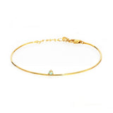 TAI JEWELRY Bracelet Gold/Opal Single Tiny Stone Bangle Bracelet With Chain Closure