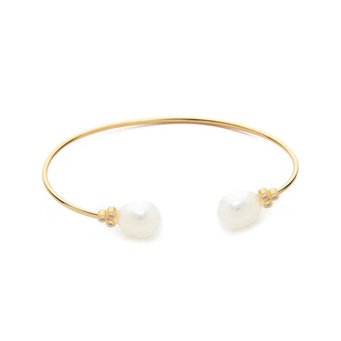 TAI JEWELRY | Small Pearl & CZ Cuff Bracelet | Bracelet |