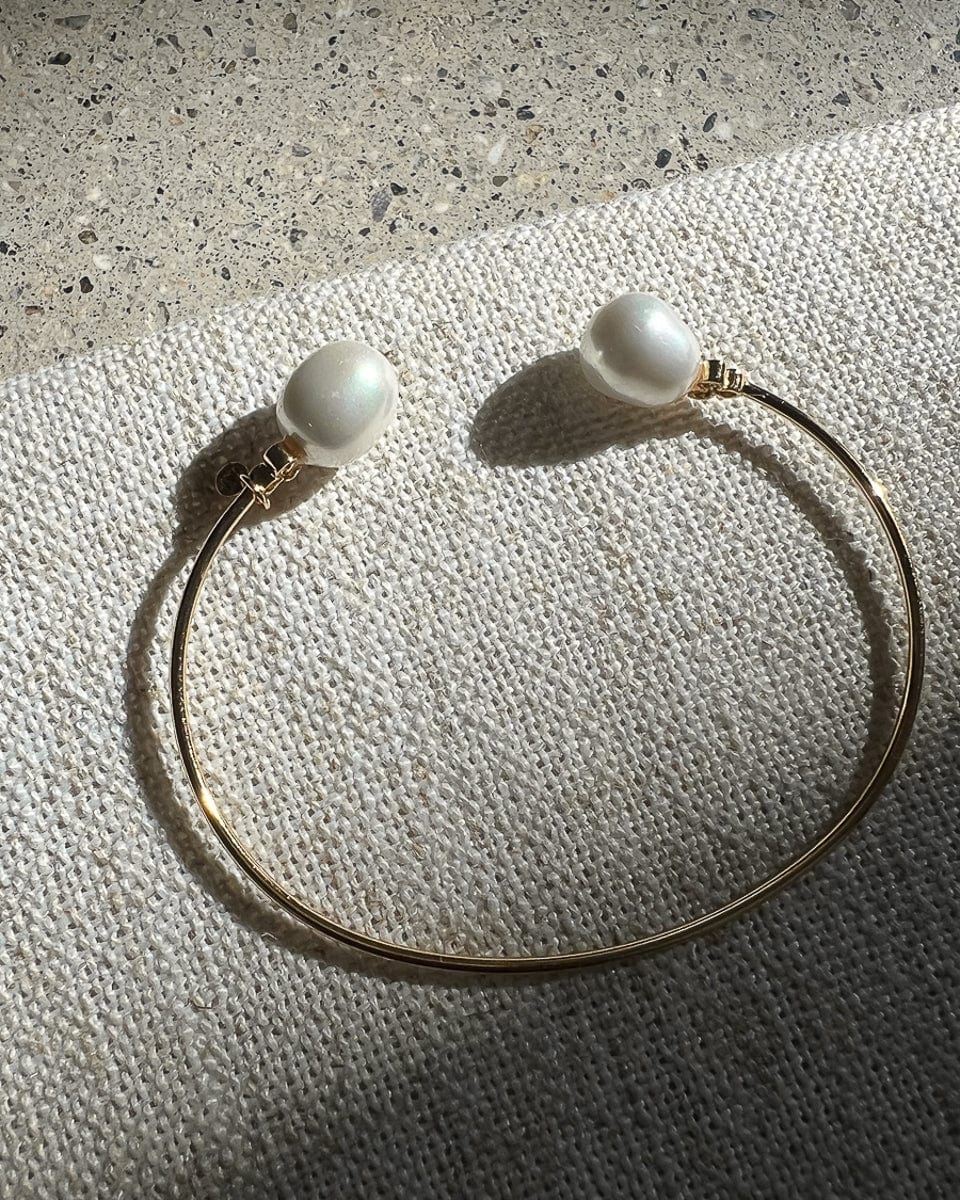 TAI JEWELRY | Small Pearl & CZ Cuff Bracelet | Bracelet |
