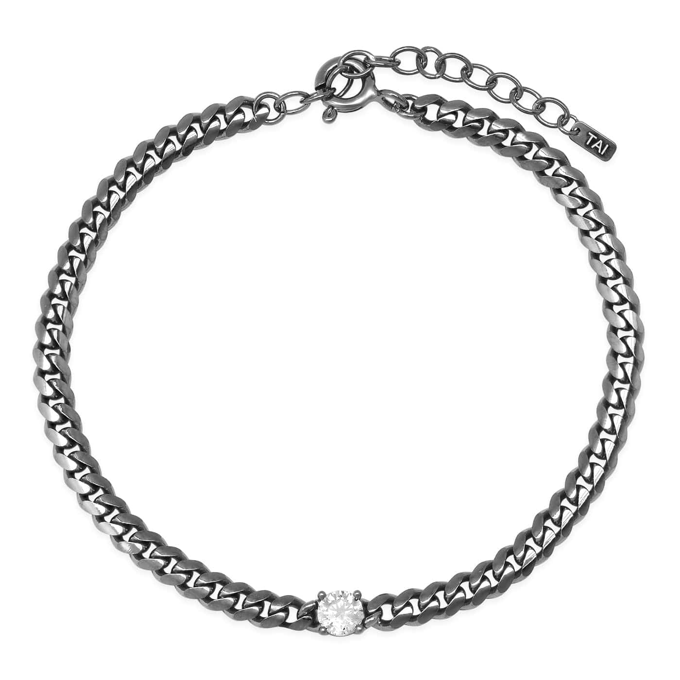 TAI JEWELRY Bracelet Sterling Silver Solo CZ Modernity Bracelet