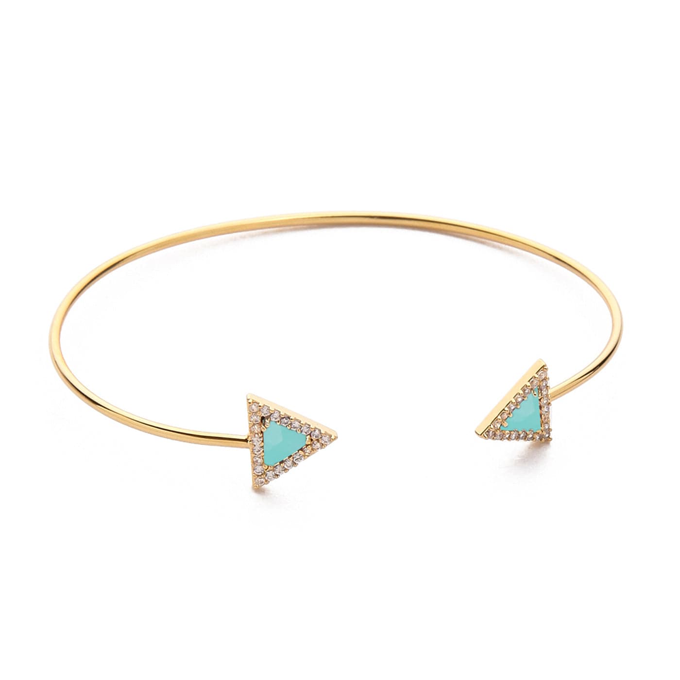 TAI JEWELRY | Triangular Gemstone Open Cuff Bracelet | Bracelet |