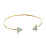 TAI JEWELRY | Triangular Gemstone Open Cuff Bracelet | Bracelet |