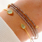 TAI JEWELRY Bracelet Triple Braided and Beaded Bracelet With Gold Accents