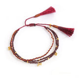 TAI JEWELRY Bracelet Triple Braided and Beaded Bracelet With Gold Accents