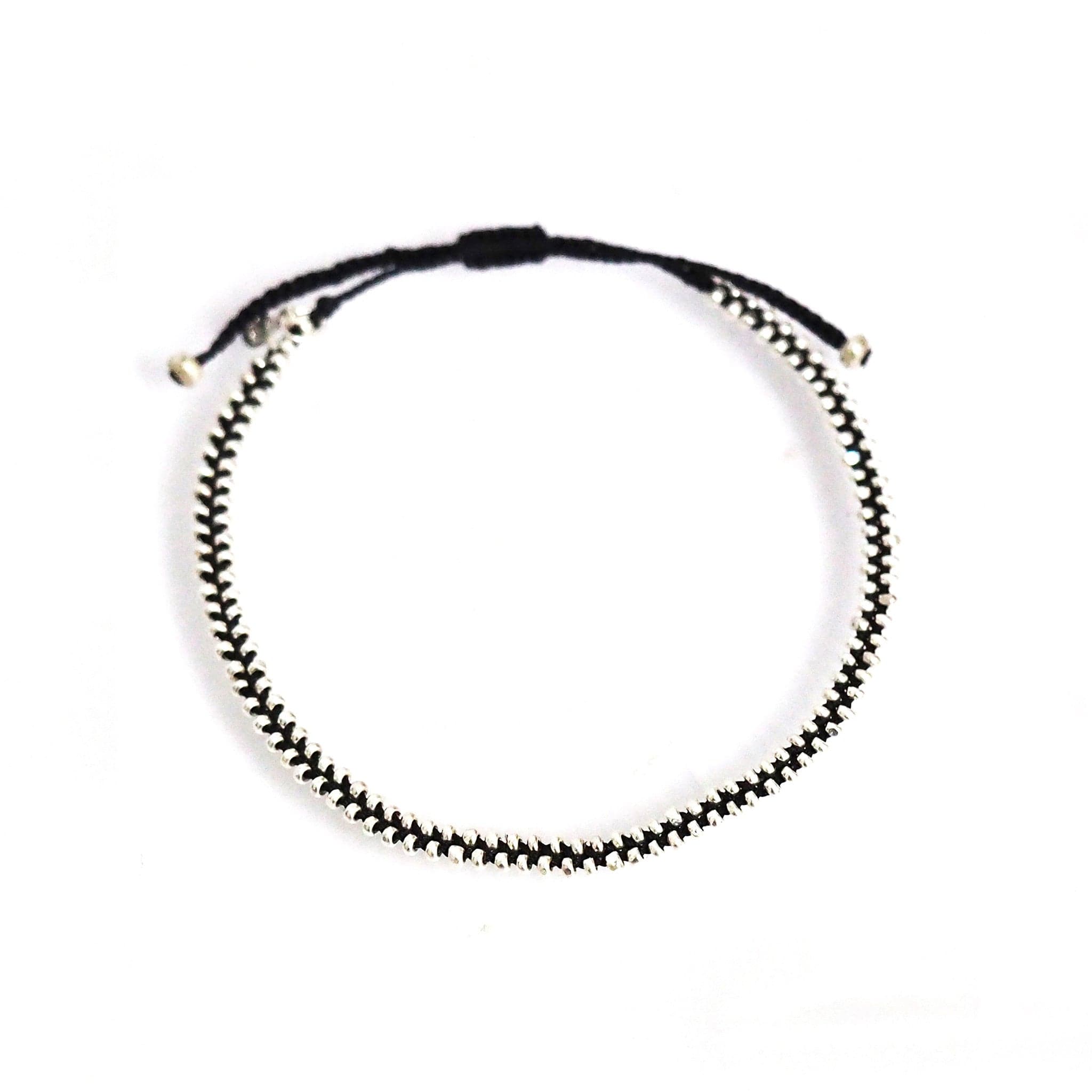 TAI JEWELRY Bracelet Sterling Silver Zipper Style Beaded Bracelet | Handmade