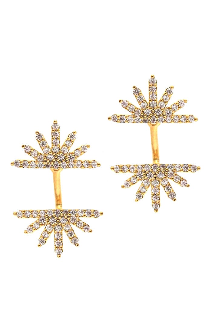 TAI JEWELRY Earrings Art Deco Fan Ear Jackets