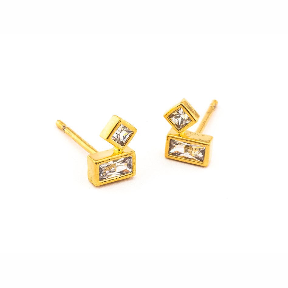 TAI JEWELRY Earrings Baguette And Cz Post Earrings