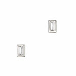 TAI JEWELRY Earrings Silver Baguette Bezel Studs