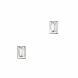 TAI JEWELRY Earrings Silver Baguette Bezel Studs