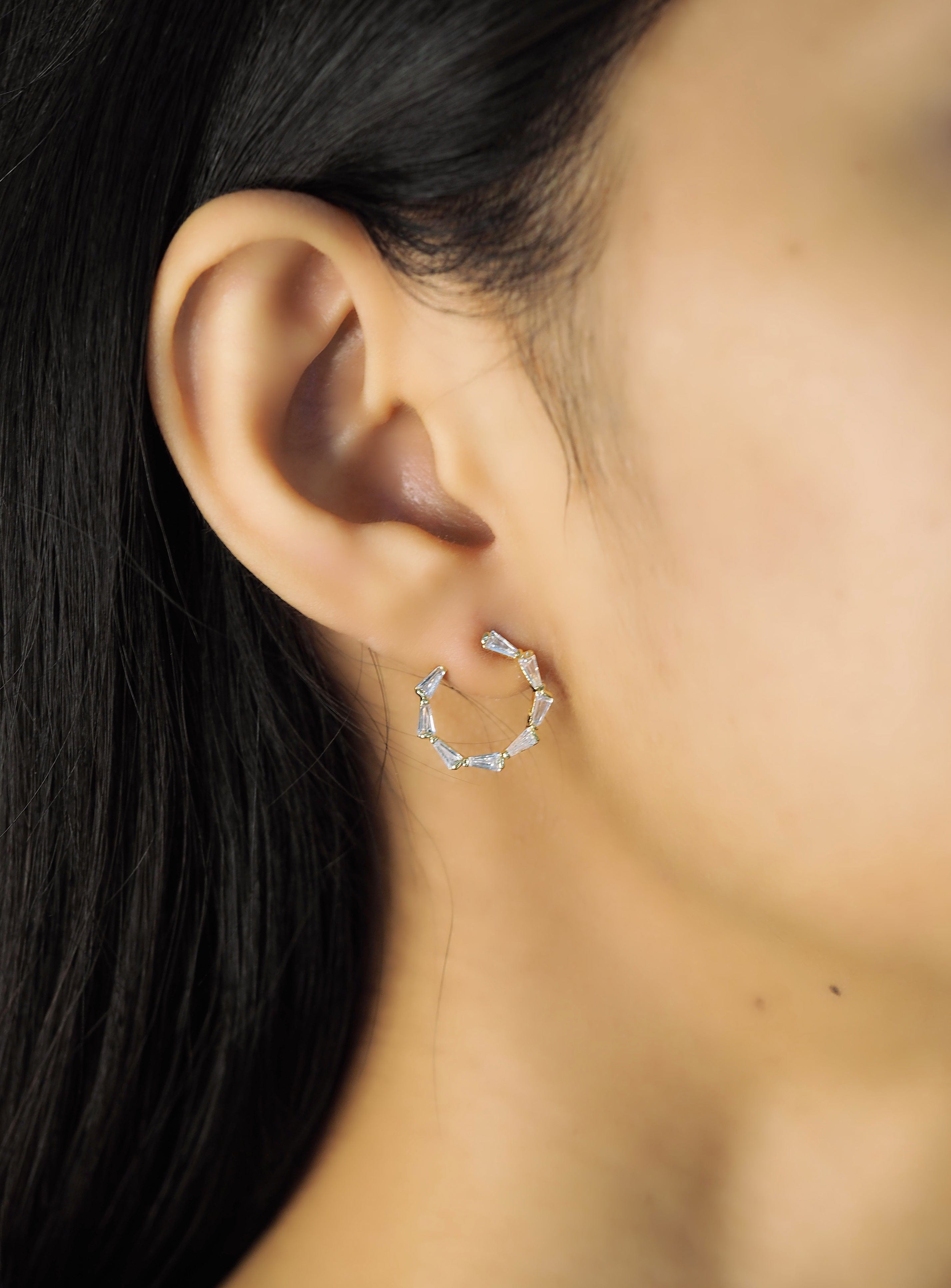 TAI JEWELRY | Baguette Cyclone Hoops | Earrings |