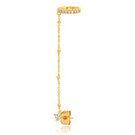 TAI JEWELRY Earrings Ball Chain Earring With Pavé Ear Cuff