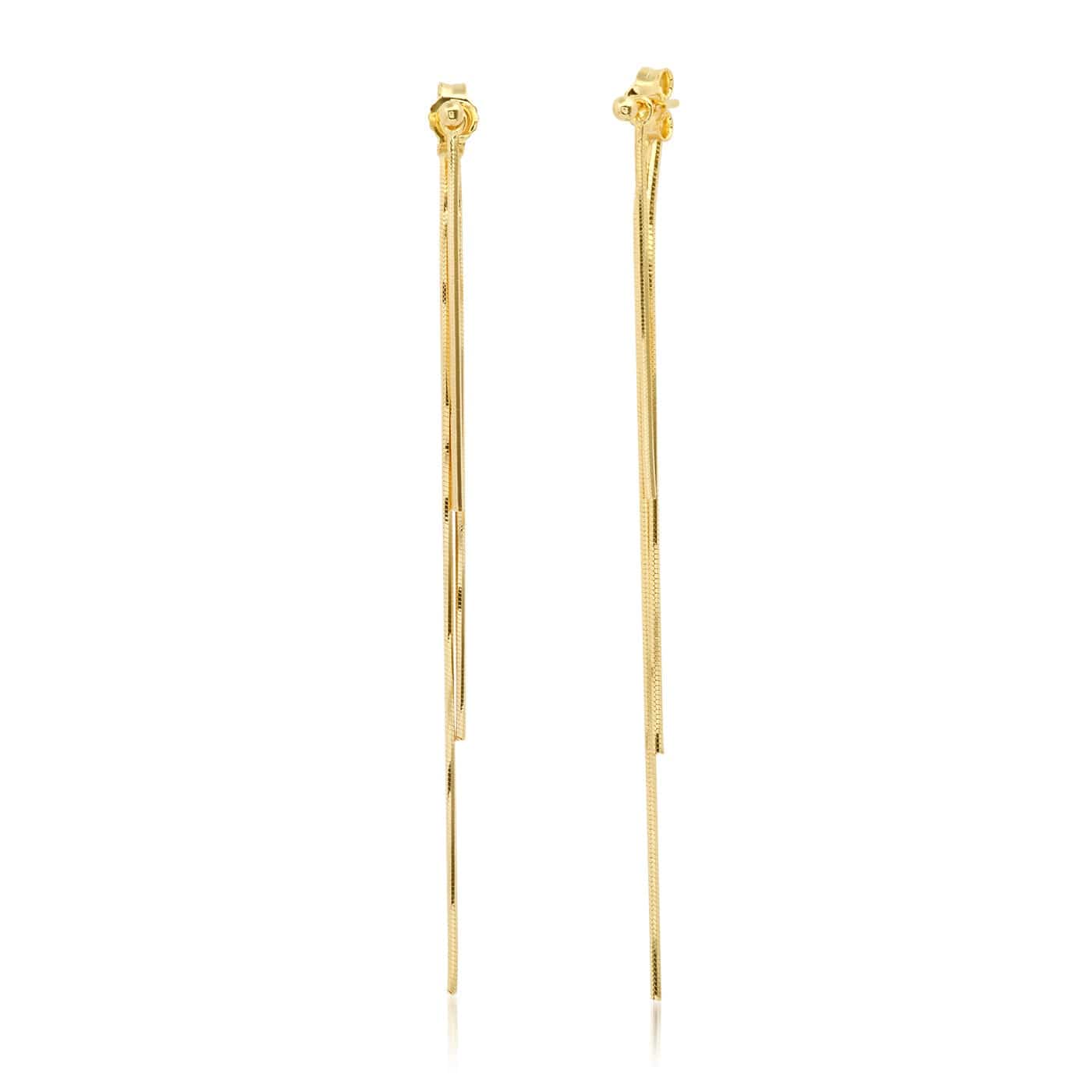 TAI JEWELRY Earrings Ball Stud With Linear Multi Snake Chains