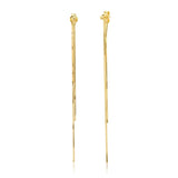 TAI JEWELRY Earrings Ball Stud With Linear Multi Snake Chains