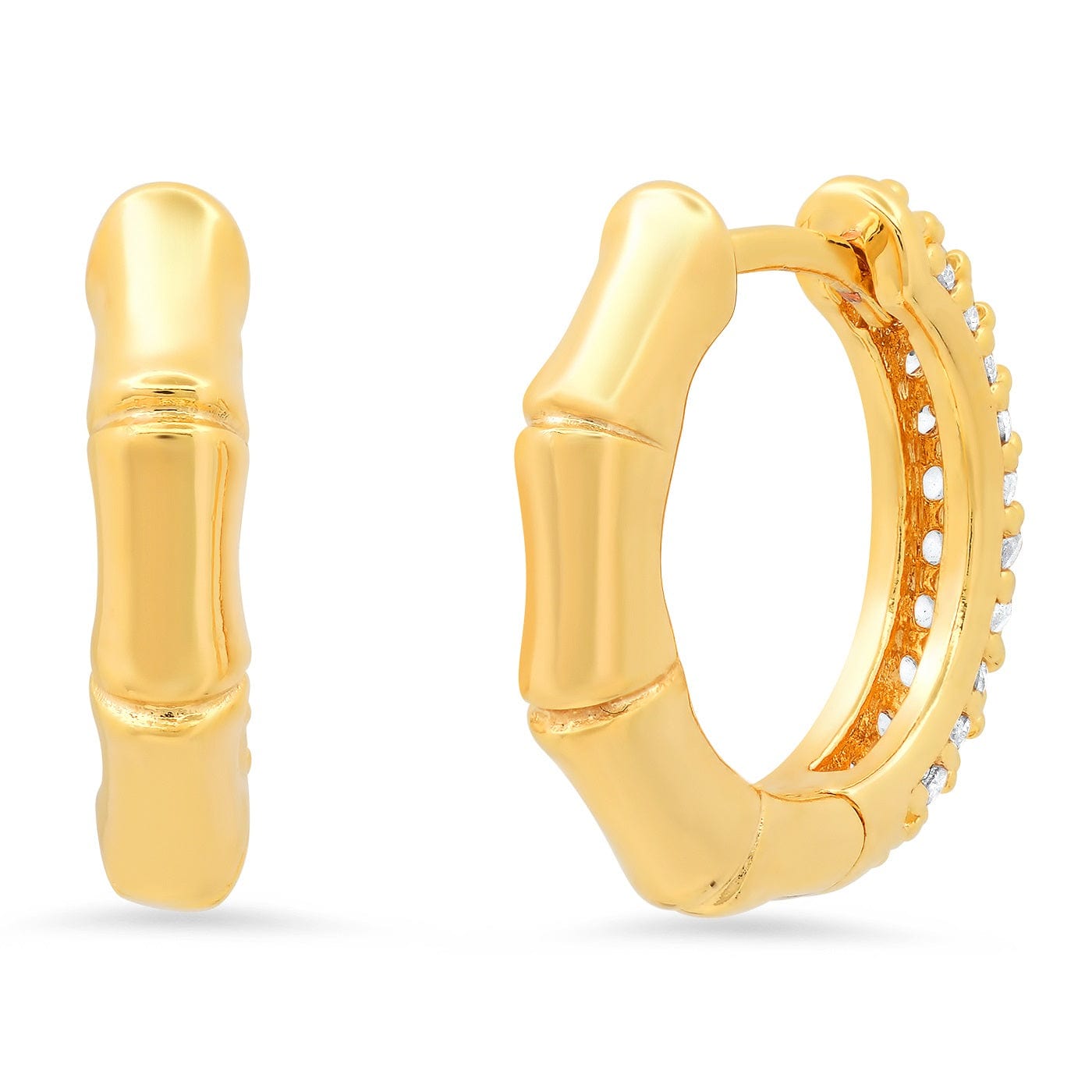 TAI JEWELRY | Bamboo Pavé Reversible Huggies | Earrings |