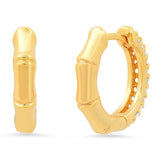 TAI JEWELRY | Bamboo Pavé Reversible Huggies | Earrings |