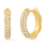 TAI JEWELRY | Bamboo Pavé Reversible Huggies | Earrings |