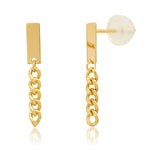TAI JEWELRY Earrings Bar Post Curb Chain Linear Earrings
