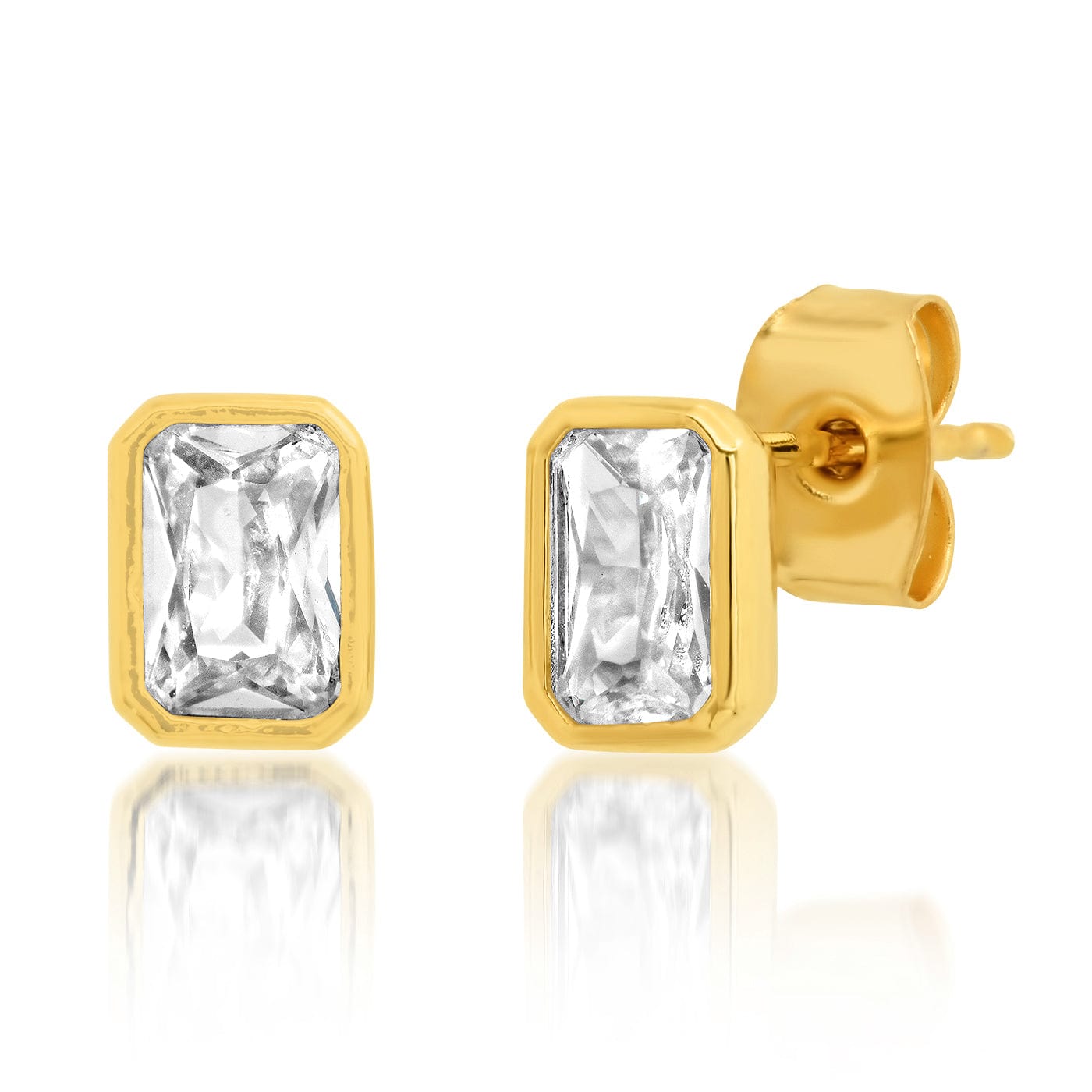 TAI JEWELRY Earrings Bezel Baguette Studs