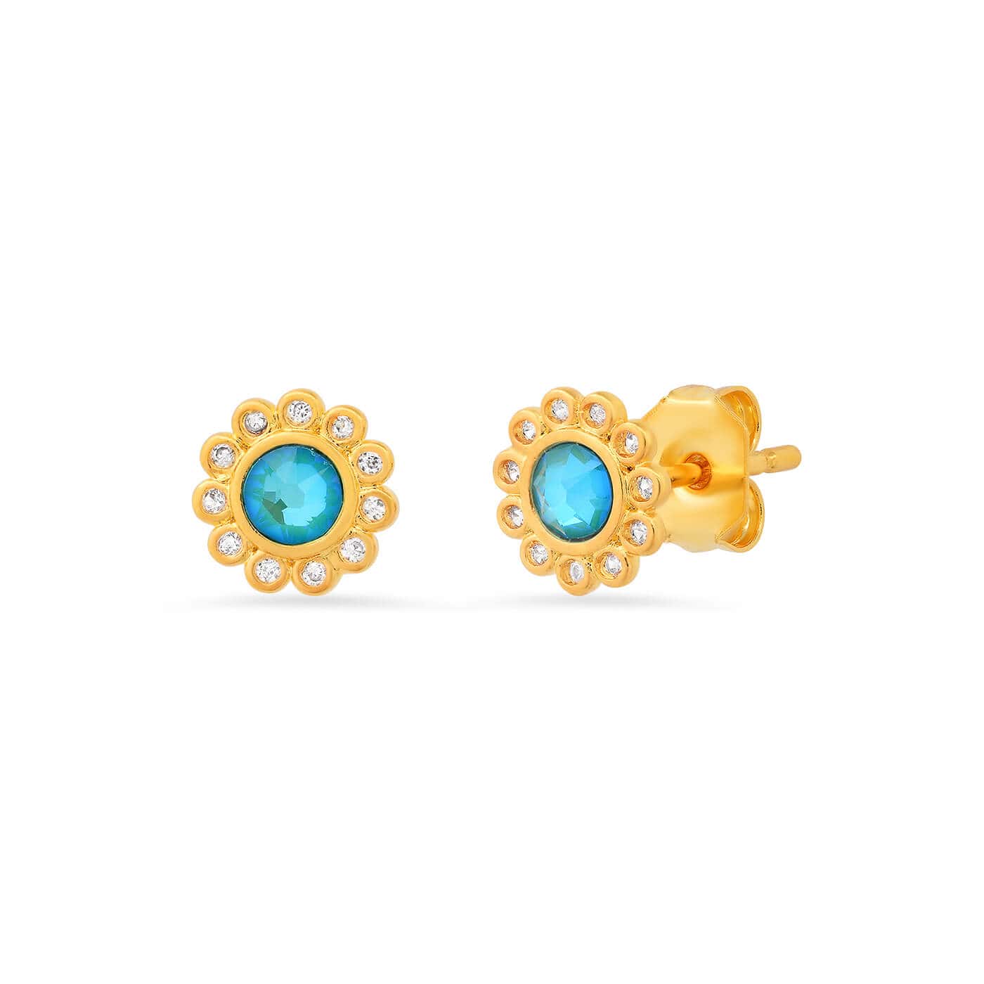 TAI JEWELRY | Bezel Flower Studs | Earrings |