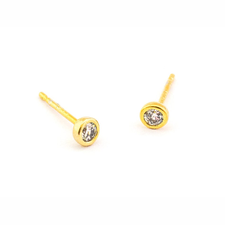 TAI JEWELRY Earrings Bezel Set CZ Studs