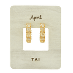 TAI JEWELRY Earrings April Birthstone Huggies