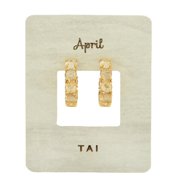 TAI JEWELRY Earrings April Birthstone Huggies