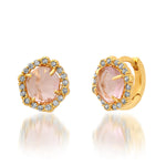 TAI JEWELRY | Blush Halo Huggie Earrings | Earrings |