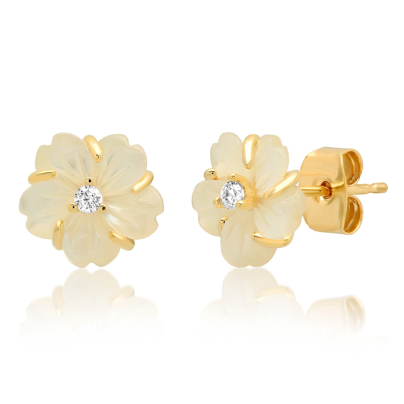 TAI JEWELRY | Hand-Carved Flower Stud Earrings | Earrings |