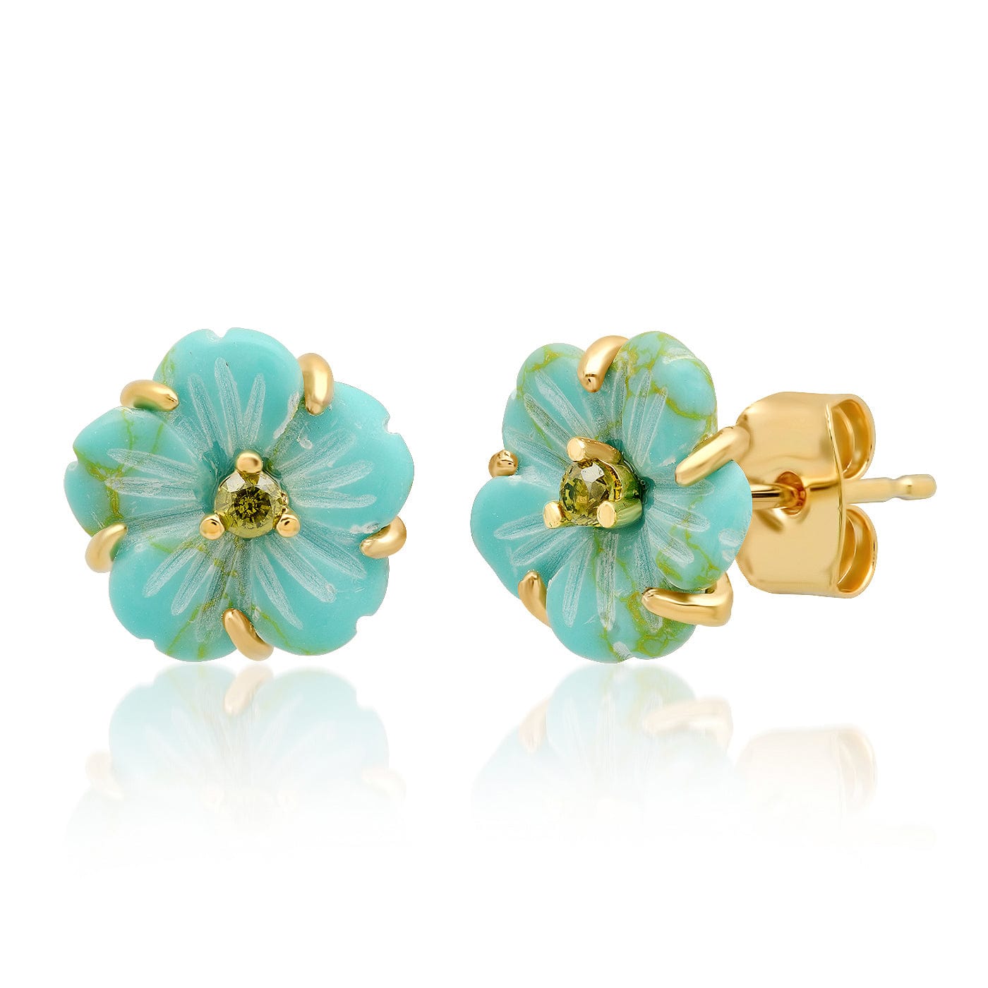 TAI JEWELRY | Hand-Carved Flower Stud Earrings | Earrings |
