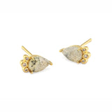 TAI JEWELRY | Cat's Eye And Cz Tear Shaped Post | Earrings |