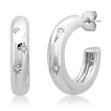 TAI JEWELRY Earrings Silver Celestial Huggies