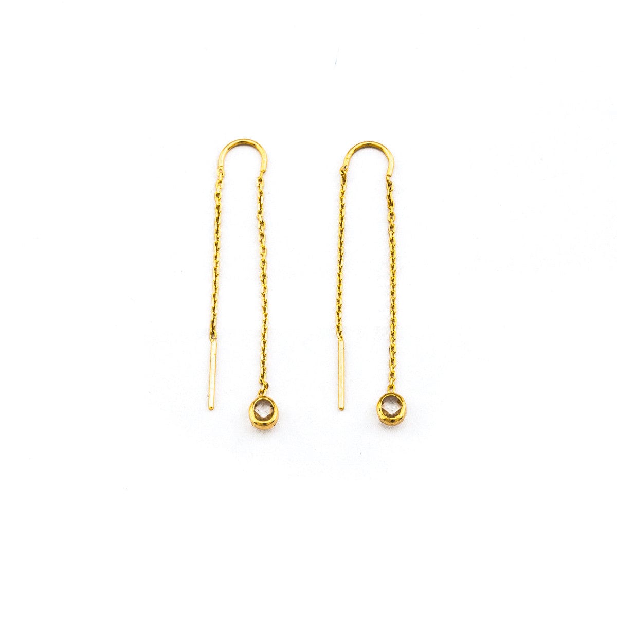 TAI JEWELRY Earrings Chain Threader Earrings With Circle Charm