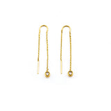 TAI JEWELRY Earrings Chain Threader Earrings With Circle Charm