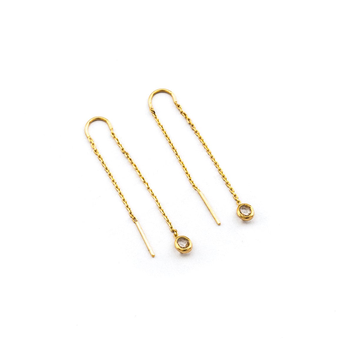 TAI JEWELRY Earrings Chain Threader Earrings With Circle Charm