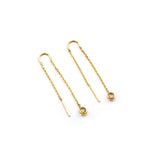 TAI JEWELRY Earrings Chain Threader Earrings With Circle Charm