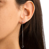 TAI JEWELRY Earrings Chain Threader Earrings With Open Circles