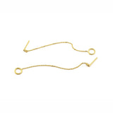 TAI JEWELRY Earrings GOLD Chain Threader Earrings With Open Circles