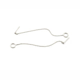 TAI JEWELRY Earrings SILVER Chain Threader Earrings With Open Circles