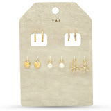 TAI JEWELRY | Charming Huggie Set | 2 Huggies | 3 Charms | Earrings |