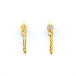 TAI JEWELRY Earrings Circle And Chain Cz Studs