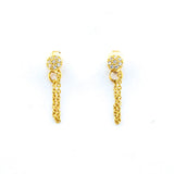 TAI JEWELRY Earrings Circle And Chain Cz Studs