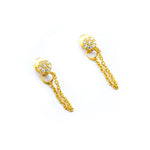 TAI JEWELRY Earrings Circle And Chain Cz Studs