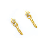 TAI JEWELRY Earrings Circle And Chain Cz Studs