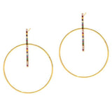 TAI JEWELRY Earrings Circle And Stick Drop Earrings With Colored Stones