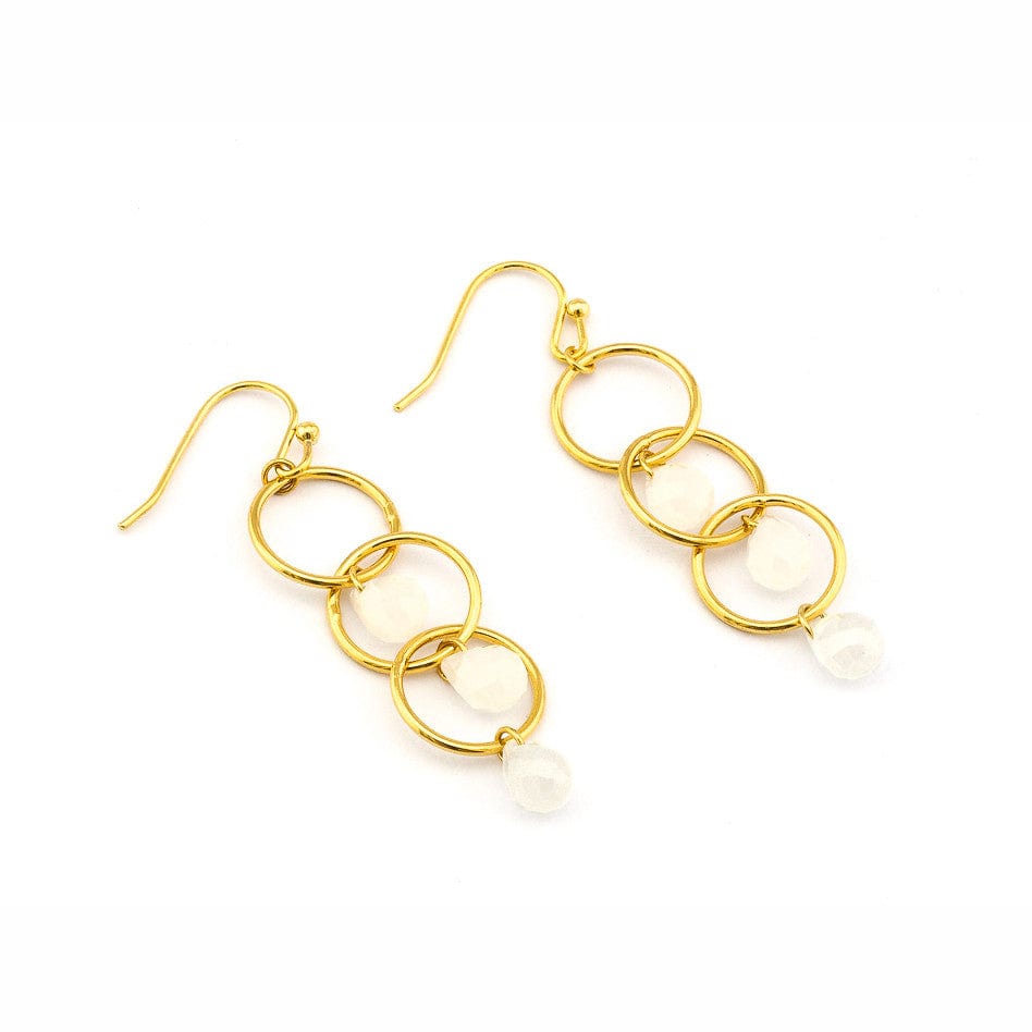 TAI JEWELRY Earrings MOONSTONE Circle Drop Earring