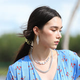 TAI JEWELRY Earrings Clear Cascading Marquis Chandelier Earrings