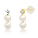 TAI JEWELRY | CZ and Double Pearl Drop Earrings | Earrings |