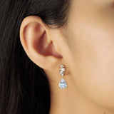 TAI JEWELRY Earrings Cz And Pearl Cluster With Tear Drop Dangle