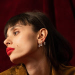 TAI JEWELRY Earrings Cz And Pearl Cluster With Tear Drop Dangle
